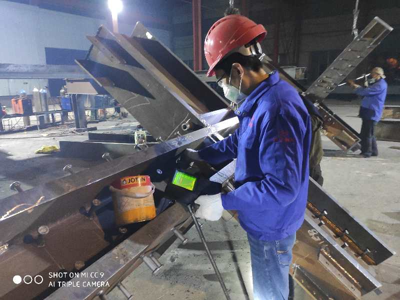 Steel structure product quality inspection site