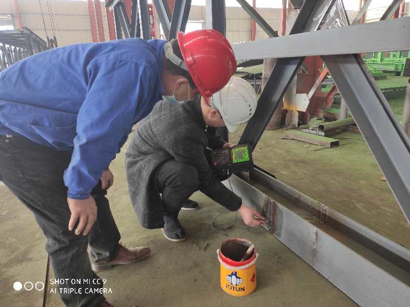 Steel structure product quality inspection site