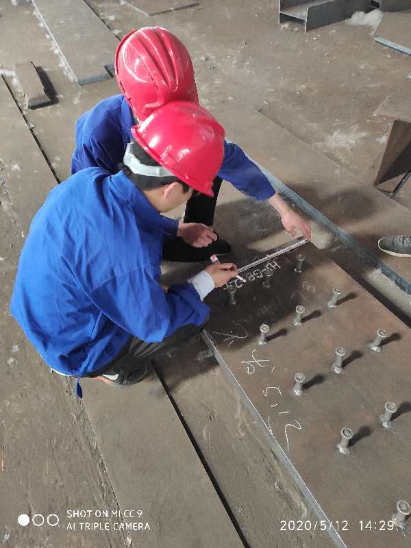 Steel structure product quality inspection site