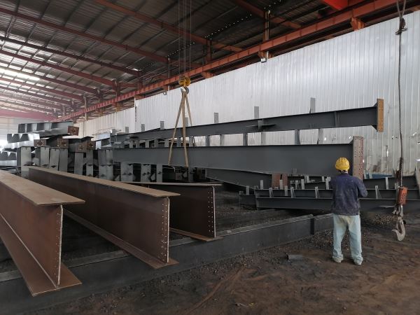 Steel structure processing site