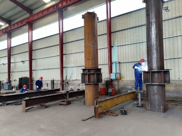 Steel structure processing site