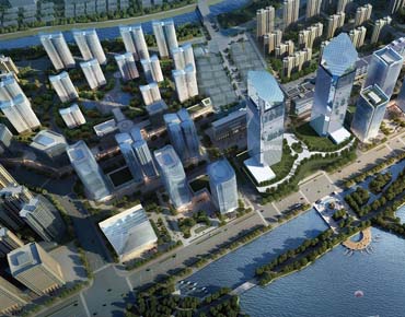 Aerial view of Area D of Huaian Financial Center